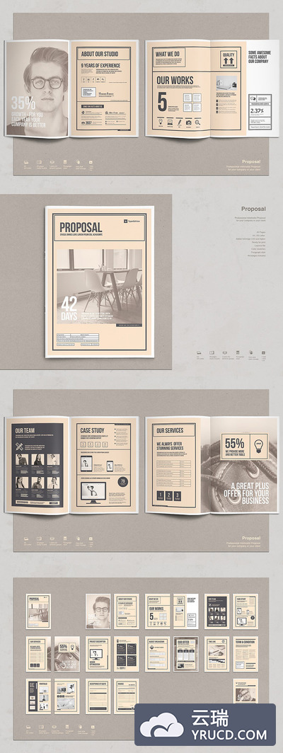 20P非常适合提案的时尚杂志排版模板分享