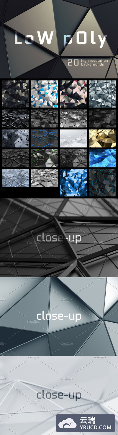 酷炫3D的多边形背景素材下载[高清图]