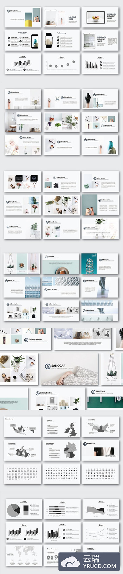 清新时尚的PPT演示模板下载