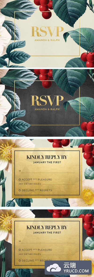 高端典雅的复古风格森系VIP卡下载（psd）