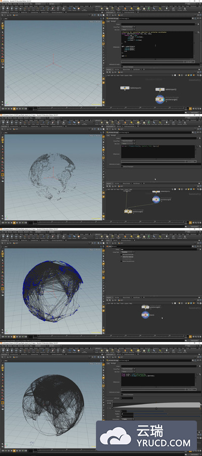 Houdini 航班地球环绕数据可视化教程