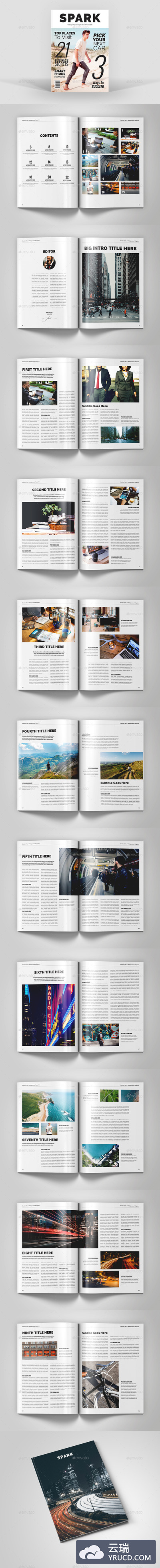 专业的InDesign多功能杂志模板（indd）