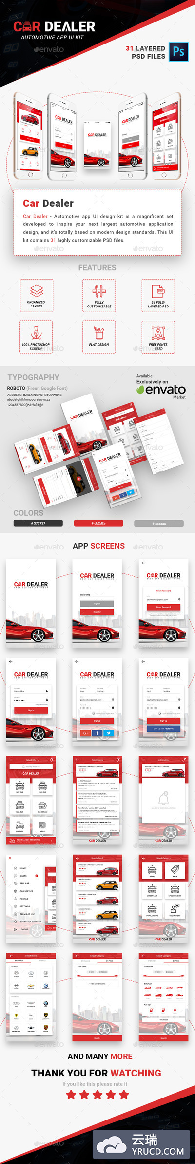 汽车电商类UI Kit打包下载[PSD]
