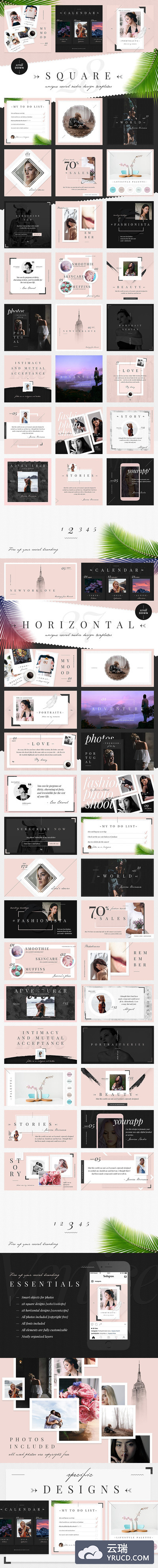 时尚而强大的女性化博客和社交设计模板包