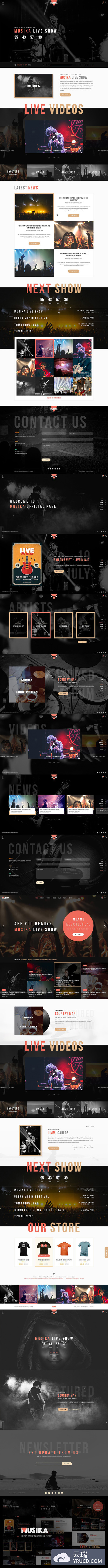 简洁、现代、用户体验良好的音乐乐队WordPress主题网站模板