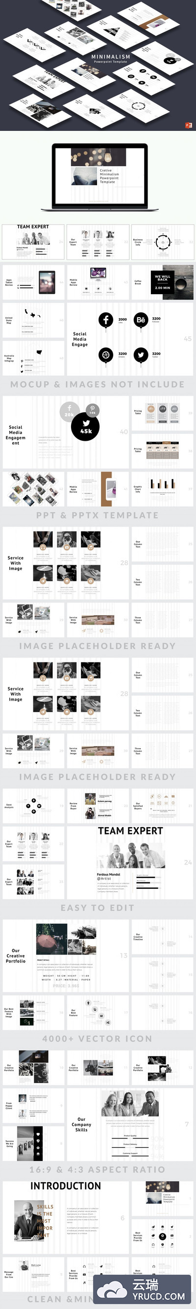 整洁专业的黑色色系PPT模版打包下载[pptx]