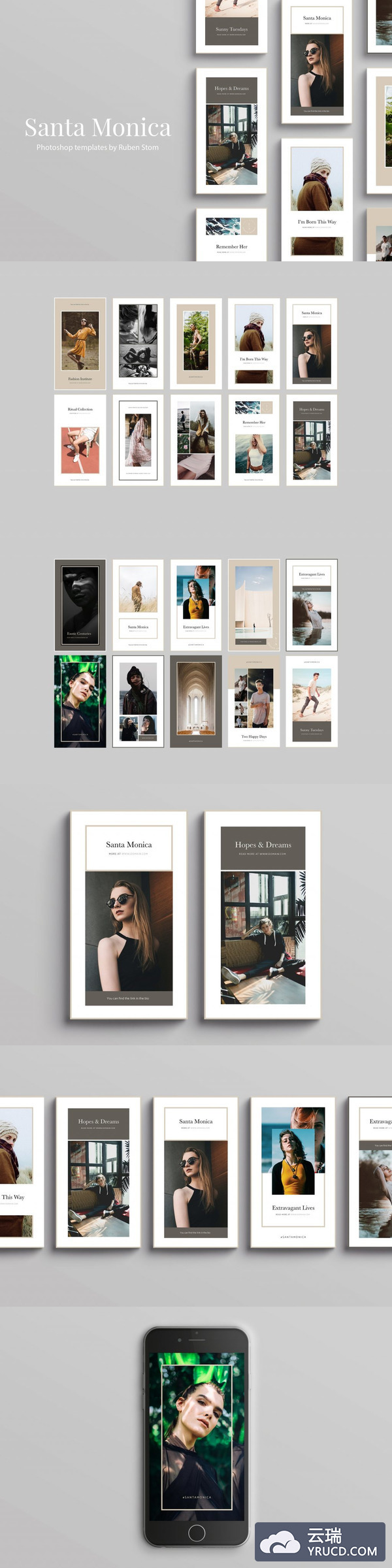 20款简约杂志风广告图模版打包下载[PSD]