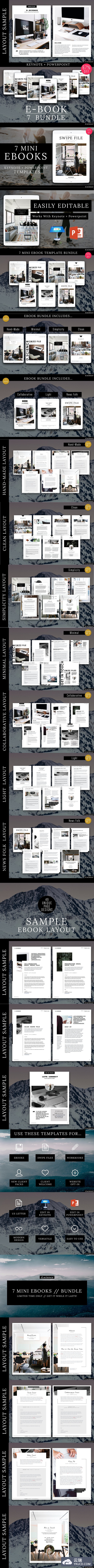7个最畅销的电子书（画册）设计模板(兼容Keynote&PPT)