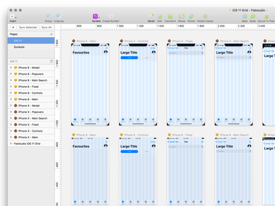 [免费]iOS 11 Grid Template Sketch（iOS 11规范模版）