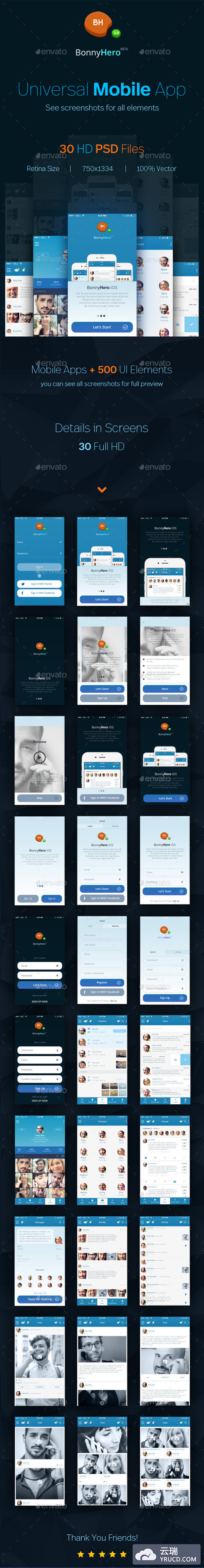 实用的社交类UI Kit打包下载[PSD]