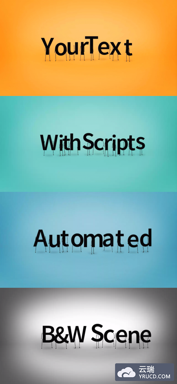 趣味十足的字母人AE视频模版[AEP]