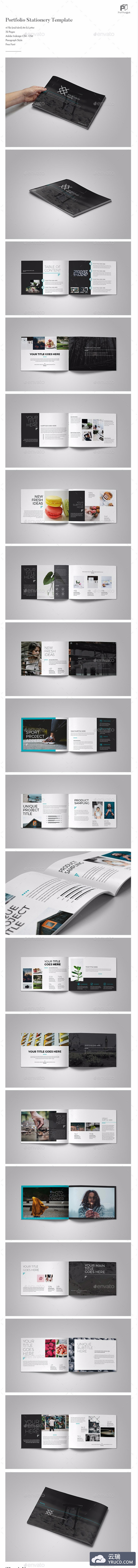 32P多用途简约时尚的手册模板下载（indd）