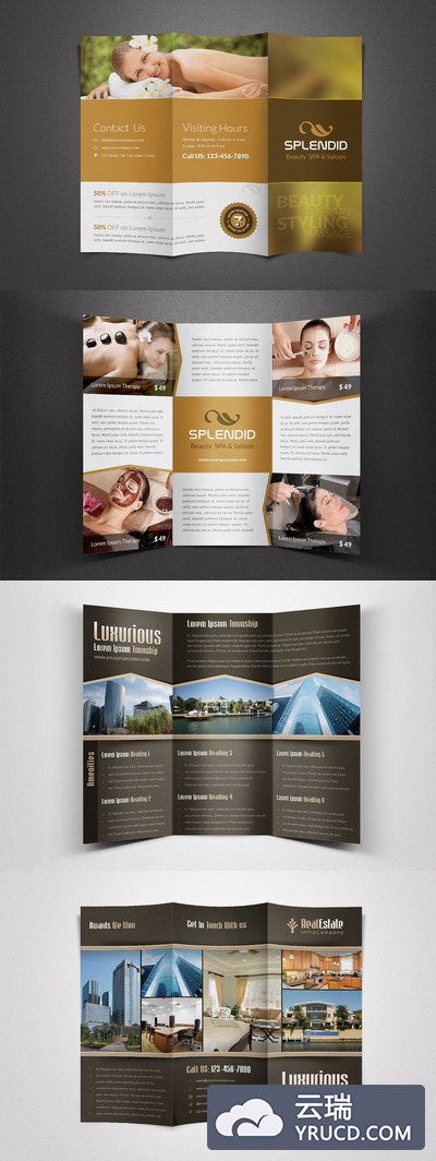 实用的三折页展示Mockups下载[PSD]