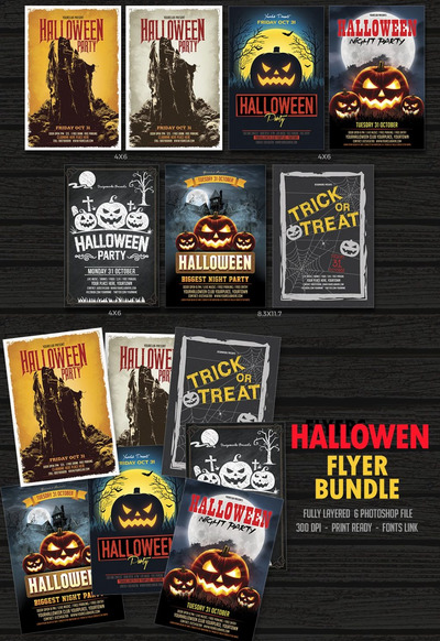 6款精美的万圣节海报打包下载[PSD]