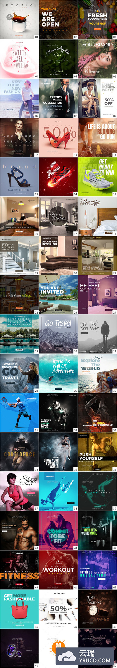 50个多用途的Instagram banner设计模板（psd）