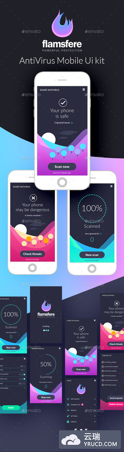 手机防毒软件应用程序Ui套件下载