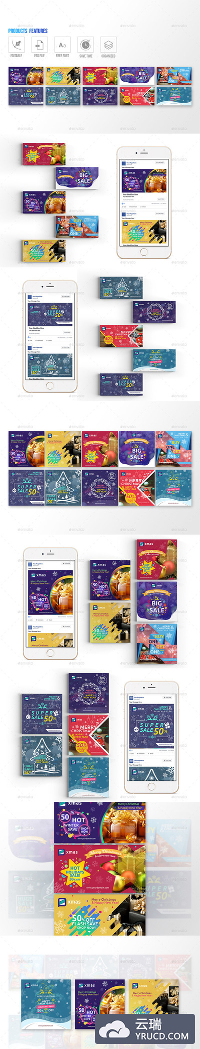 20个圣诞节促销Facebook Post Banner