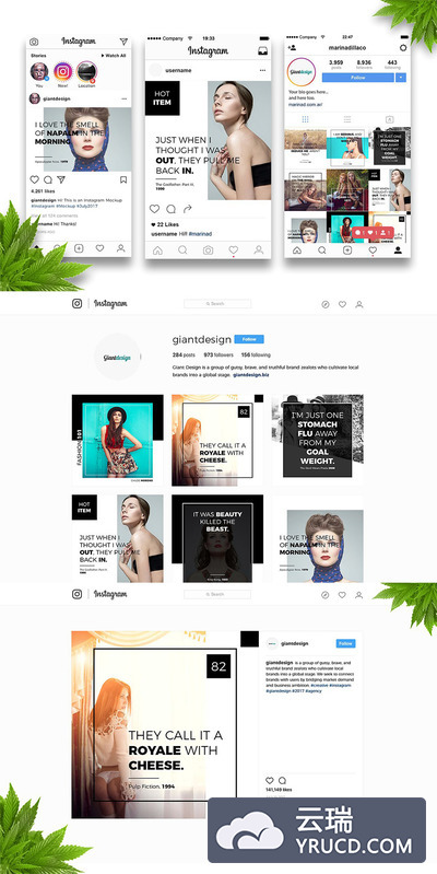完全可编辑的时尚Instagram广告模板