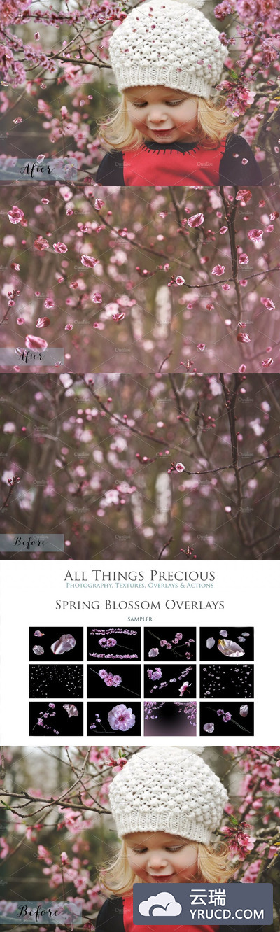 漂亮逼真的花朵效果PS动作+PNG文件