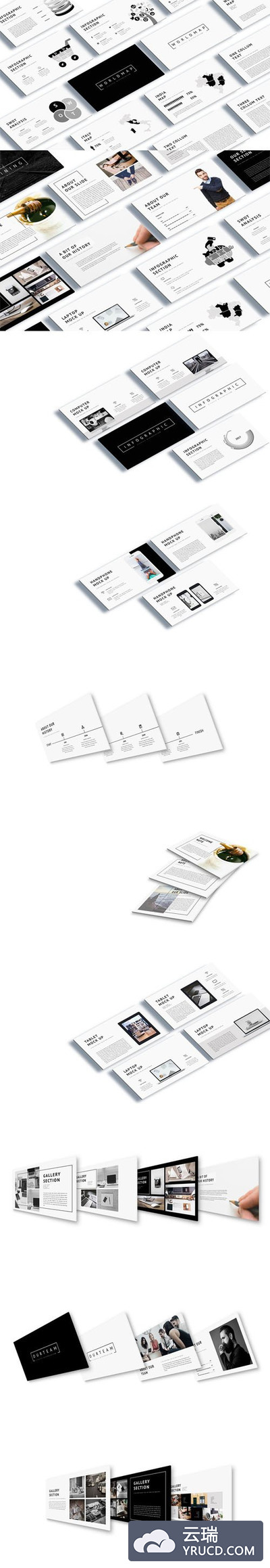 黑白色调极简PPT模版[pptx]