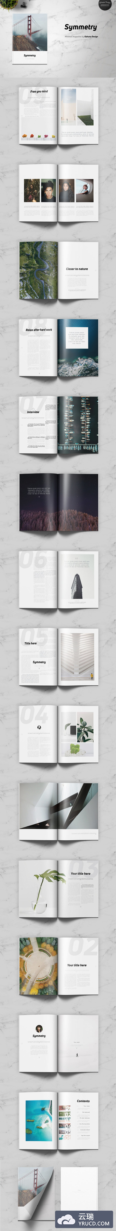 超简约现代的摄影杂志模版下载[indd]