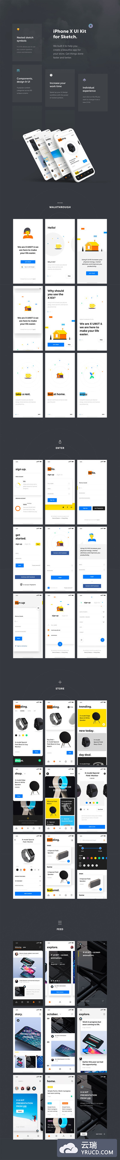 高端的数码电商APP UI KITS套装下载[Sketch,For iPhone X]