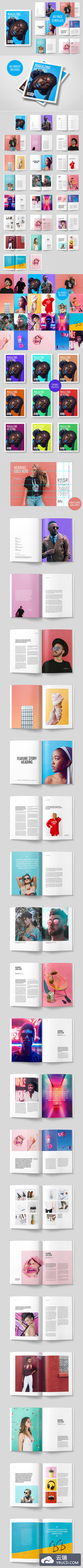 丰富多彩的现代杂志对开小册子布局