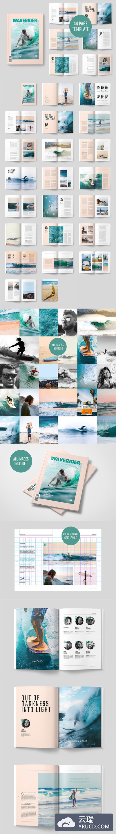 时尚简约的杂志&画册模版下载[indd]