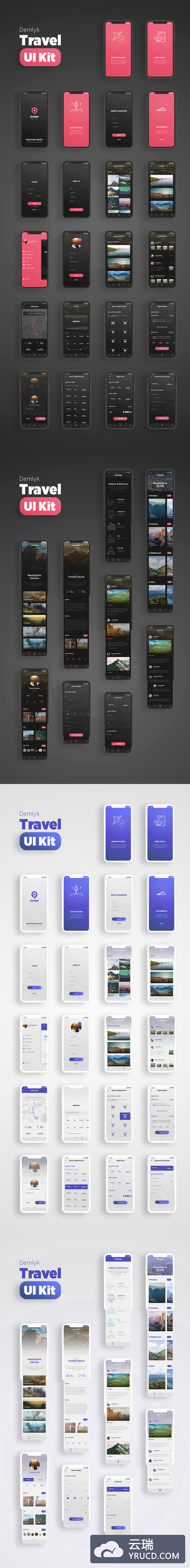 一套完美的旅行分享&工具类APP UI KITS下载[Sketch,For iPhone X]