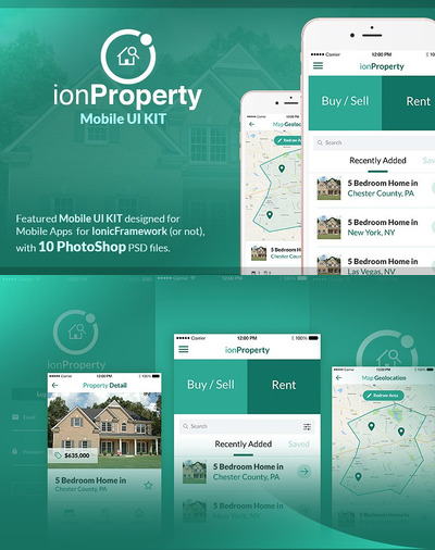 简洁实用的地产UI Kit打包下载[psd]