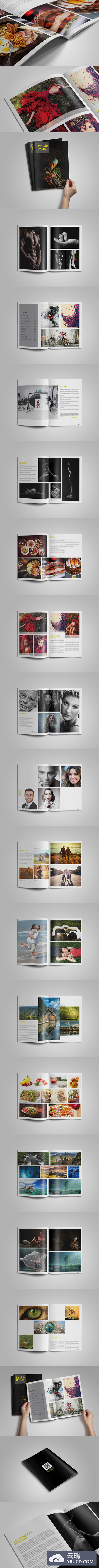 干净和现代的适合展示图片的画册设计模板（indd）