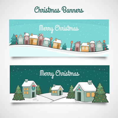 精美圣诞主题banner模板 Christmas Banners