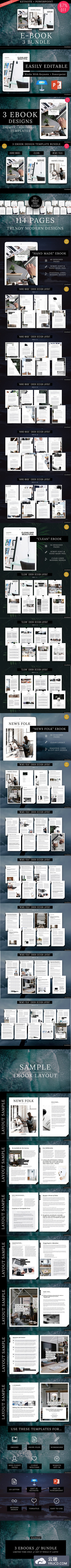 3个电子书画册手册楼书杂志设计模板