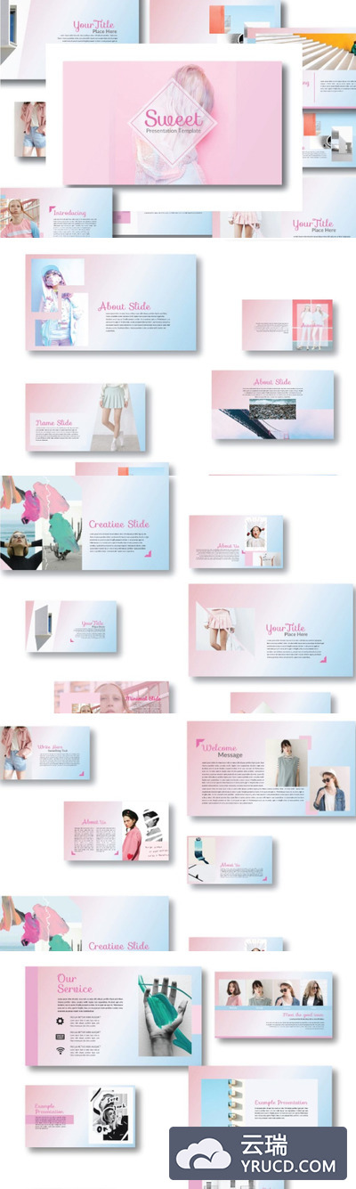 甜美女性主题的PPT模版下载[key]
