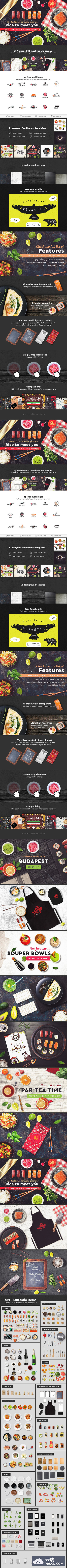 385+高端酒吧居酒屋日式寿司素材大集合&样机展示模板mockups