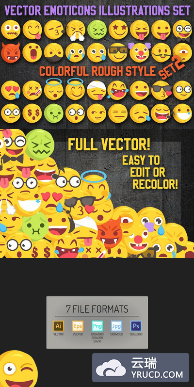 36个高质量矢量卡通表情下载[eps,png,psd,ai,jpg]