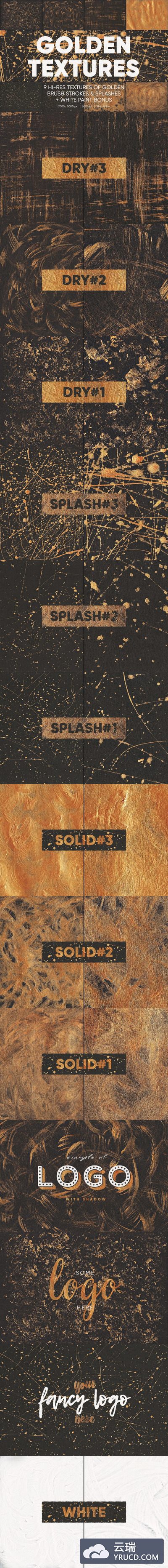 逼真的金色油漆喷溅纹理高清图下载[jpg]