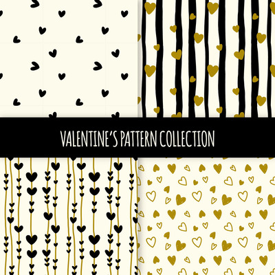 手工绘制情人节图案集合 [AI, EPS]