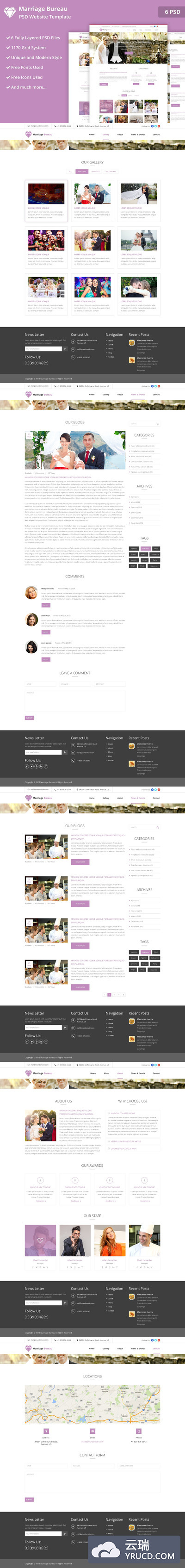 一款浪漫的婚礼行业网站模版下载[psd]