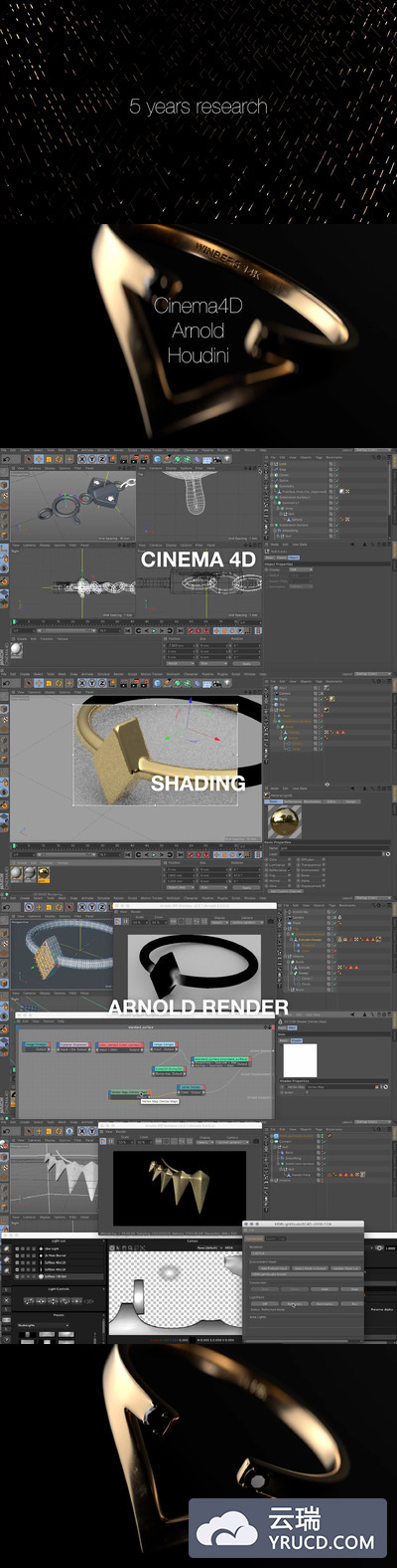 C4D 戒指建模渲染教程