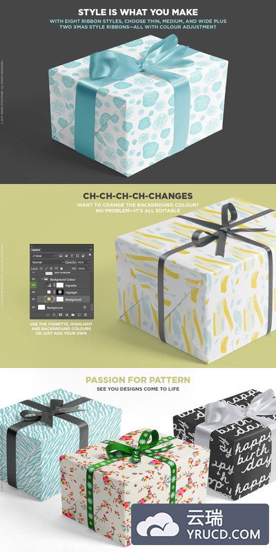 免费礼物盒样式 Free Gift Box Mockup