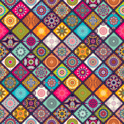 亮丽的mandalas风格背景图 Background with mandalas