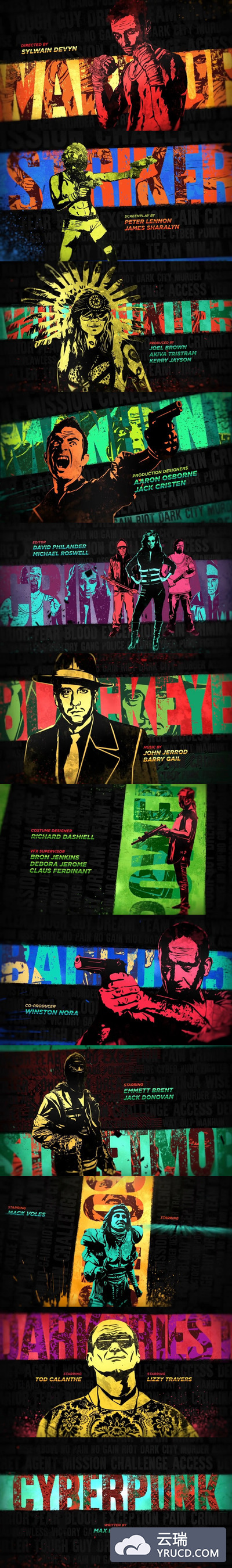 AE 朋克电影风格动画