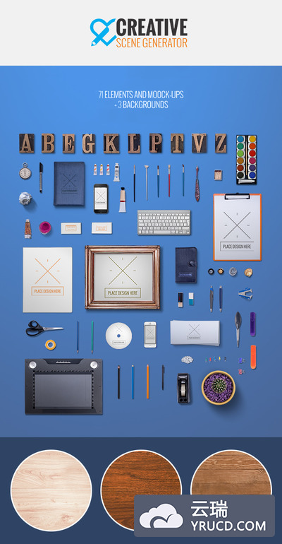 办公字母木质地板纹理创意场景生成器