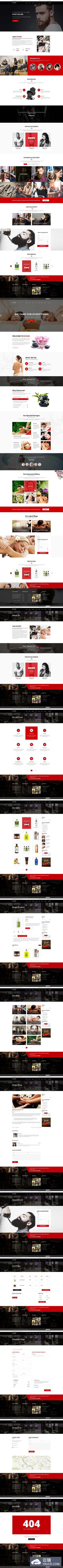 高端帅气的适合美容美发类的网站设计模板（psd）