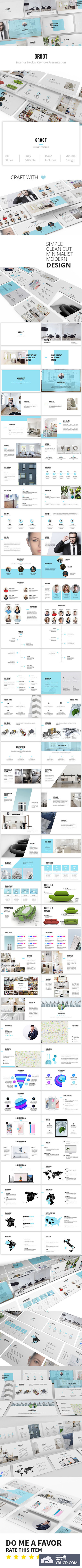 适合室内设计主题的多功能keynote幻灯片设计模板