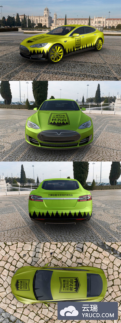 《头文字D》风格搞笑又不湿高端的车贴与样机展示模型mockups