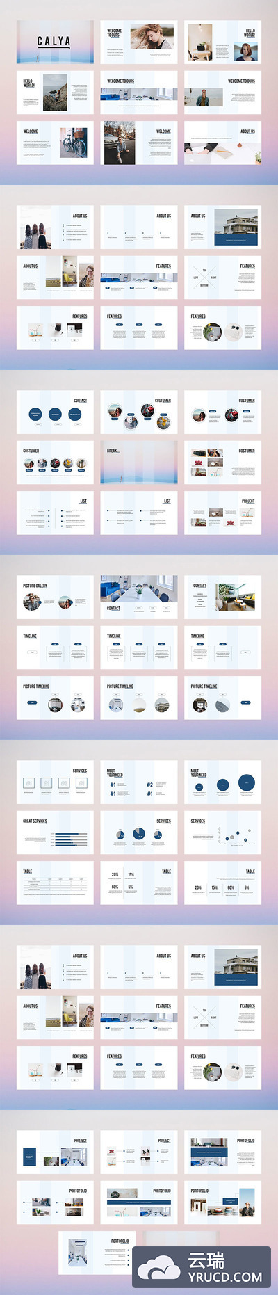 免费-简洁时尚的PPT模板下载[pptx]