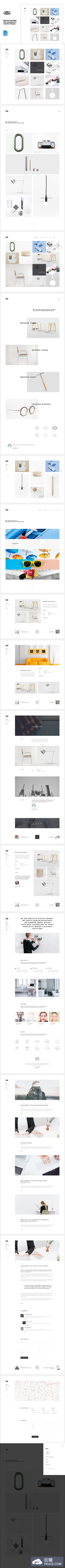 现代多功能的专业设计的最小投资组合PSD网站设计模板