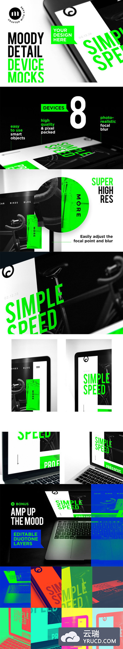 免费-酷炫的APP界面UI设计展示手机模型Mockup下载[PSD]